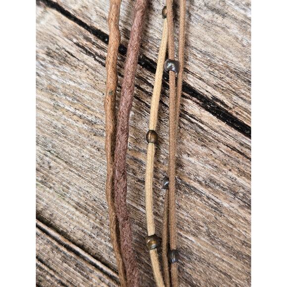 Silpada Howlite Multi Strand Necklace Leather Turquoise Sterling Silver .925 18" - Picture 10 of 10